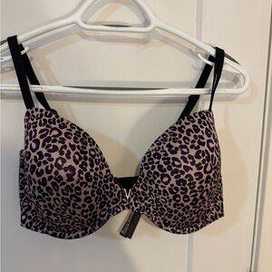 Victoria’s Secret Leopard Print Women's Bra - Black and Pink